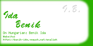 ida benik business card